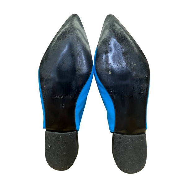 Sandalista Handmade In Greece Women’s Blue Slingback Pointed-Toe Flats Size 39