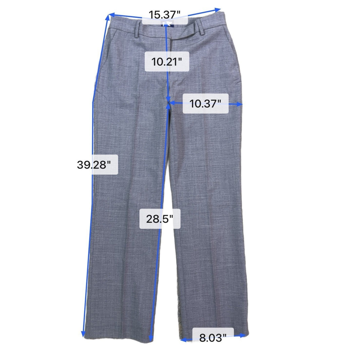 Lands End Womens Gray Flat-Front & Straight Fit Dress Pant Trousers Size 6