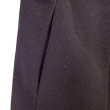 Larry Levine Womens Black Wool Blend Coat With Genuine Rex Rabbit Fur Collar 6P