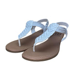 Daisy Fuentes Women’s White Embellished Strap Comfortable Flat Sandals Size 9M