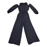 International Concepts Womens Black Cold Shoulder Jumpsuit Size S
