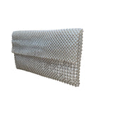 Pearl White Women’s Elegant Beaded Zipper Compartments Clutch Evening Bag