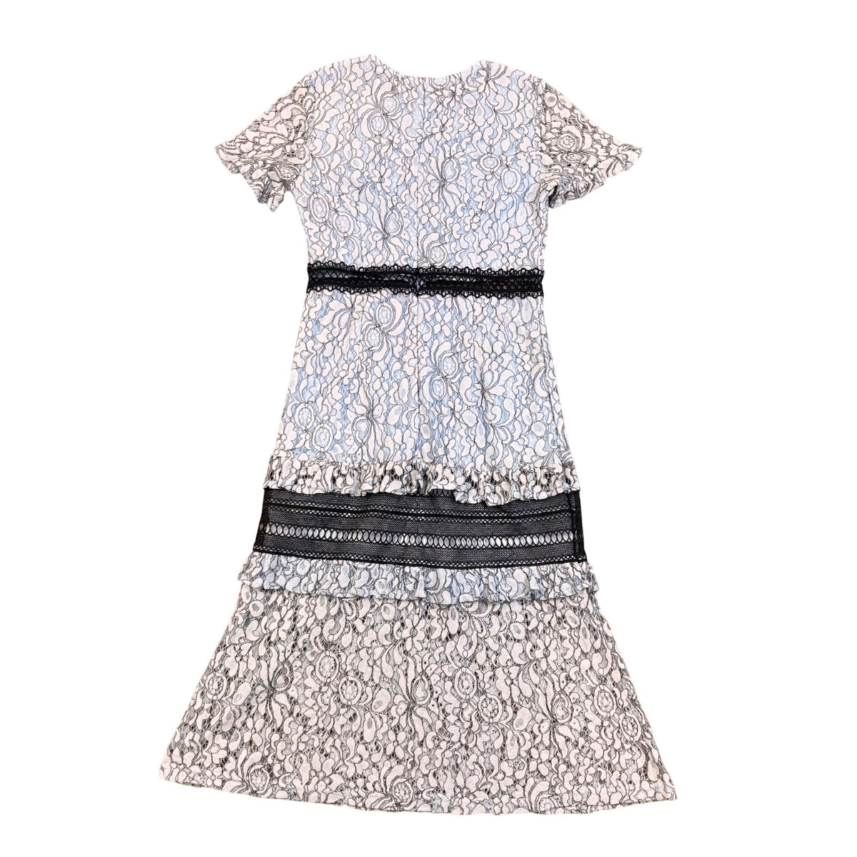 Pretty Little Thing Womens Black & White Lace Midi Dress Elegant & Chic Size 10