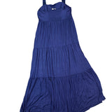 Soma Womens Navy Blue Rayon Blend Maxi Dress Tiered Invisible Support Sz Large