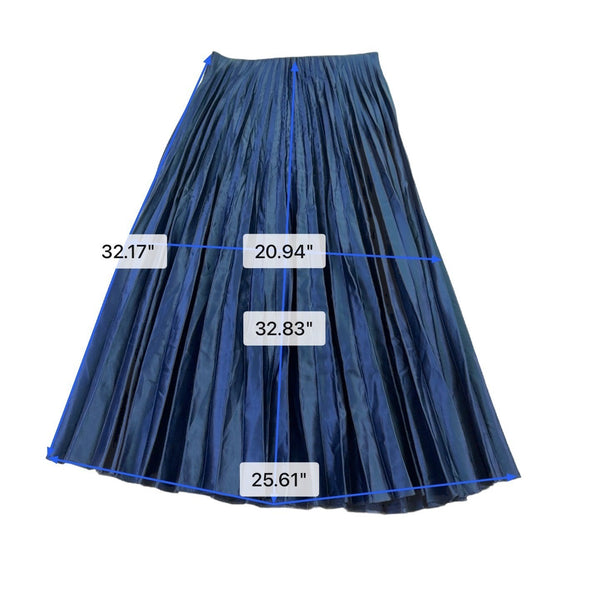 Zara Womens Navy Polyester Pleated Maxi Skirt Size M