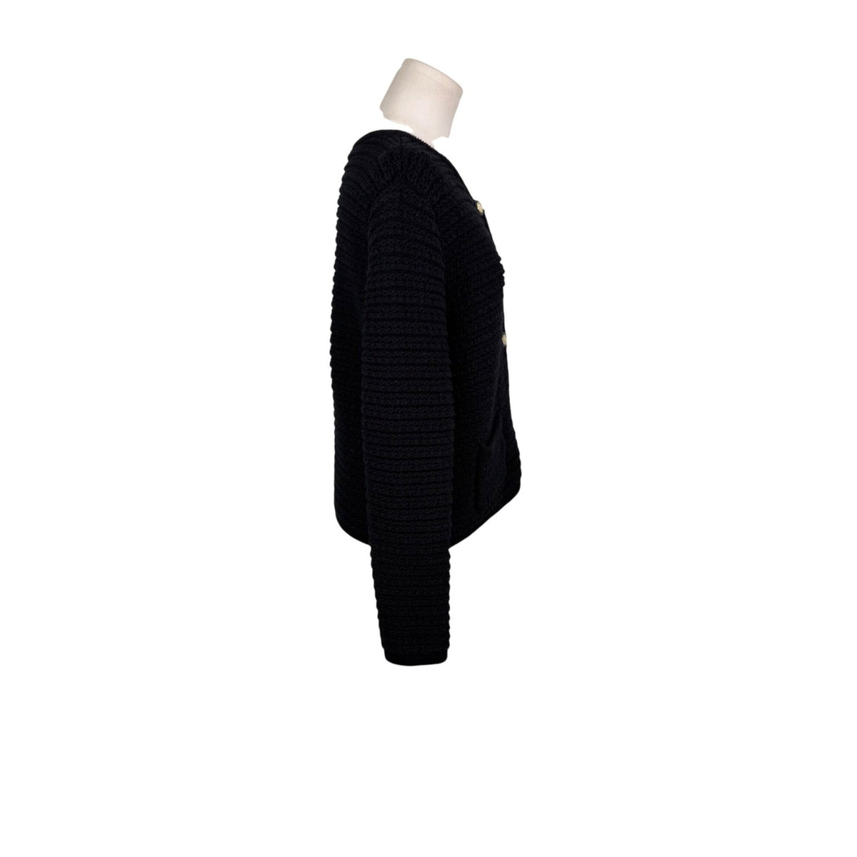 Cece Womens Black Cotton/Polyester Button-Front Cardigan Sweater Size M