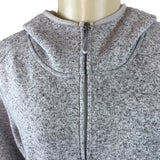 L.L. Bean Gray Zip-Up Hooded Sweater Jacket With Side Pockets Sz LP - New