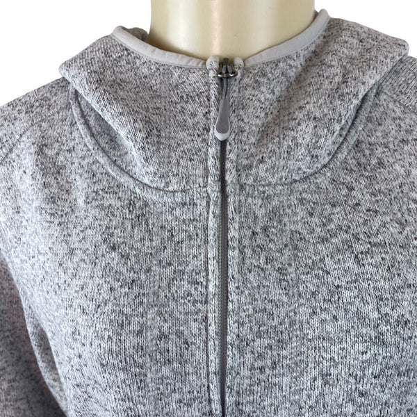 L.L. Bean Gray Zip-Up Hooded Sweater Jacket With Side Pockets Sz LP - New