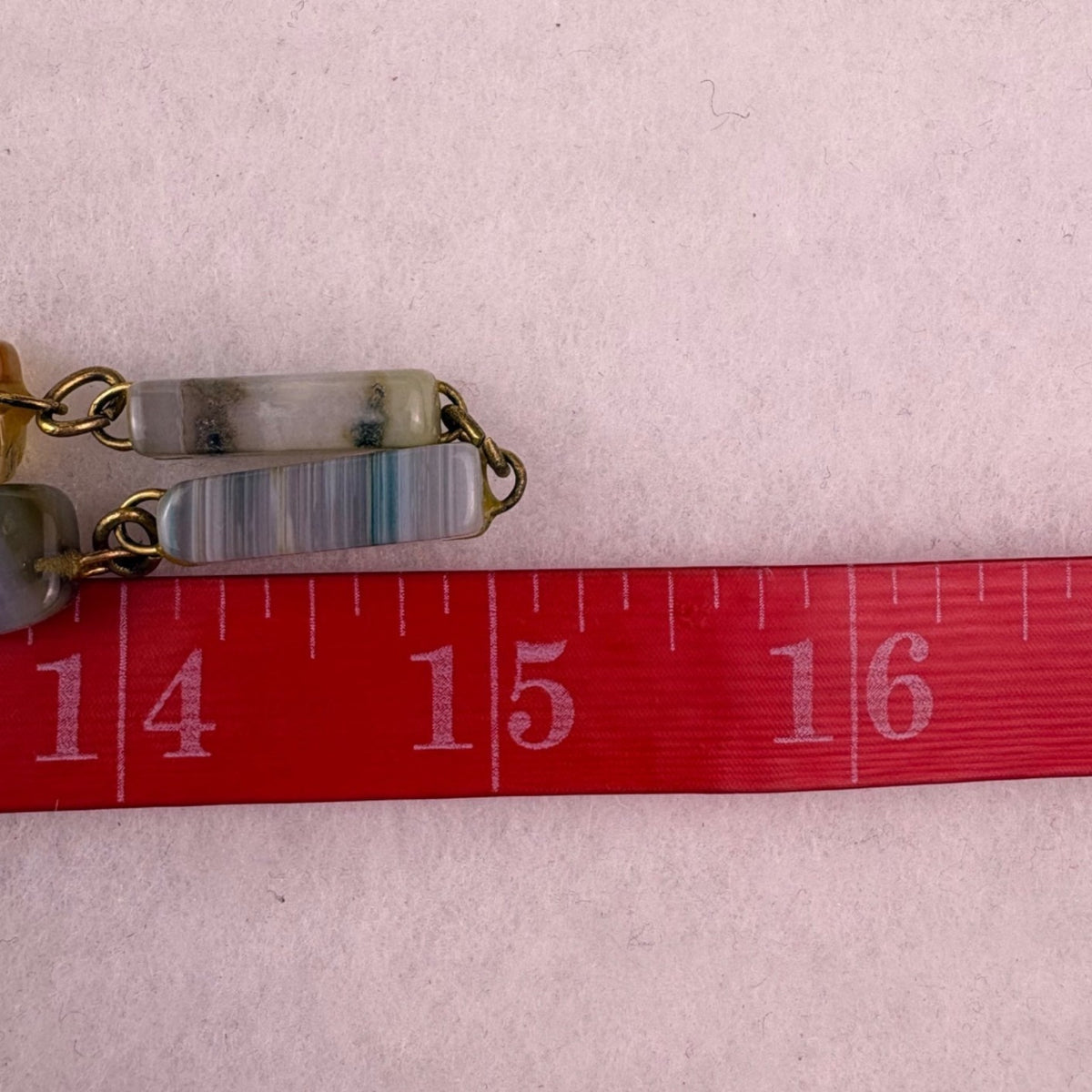 Agate Womens Multicolor Stone Necklace Gold-Tone Plated Rectangular Design