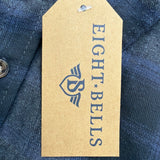 Eight Bells Mens Navy Blue Cotton Plaid Button-Up Long Sleeve Shirt Size L