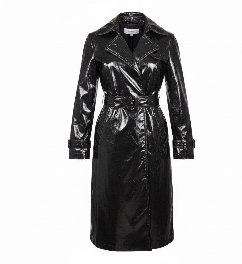 Calvin Klein Womens BlackTrench Coat Size M