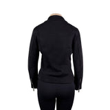 Bellivera Womens Black Polyester Suede Moto Jacket Zippered Pockets Sz S