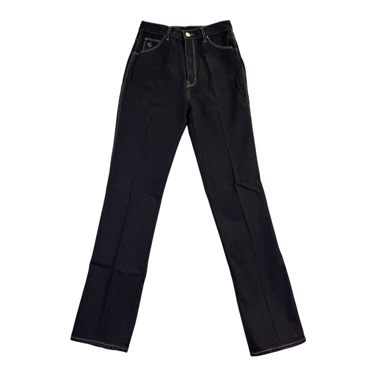 Gloria Vanderbilt Womens Black Cotton Denim Jeans Straight Leg Size 11