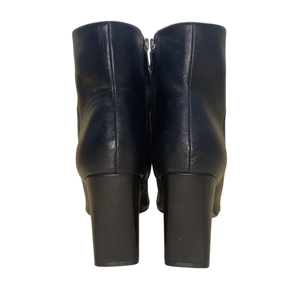 Marc Fisher Women’s Black Leather Block Heel Mlyanara Ankle Booties Size 8.5M
