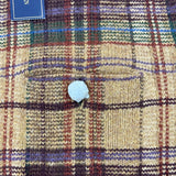 Vintage Polo Ralph Lauren Mens Plaid Knit Sweater With Elbow Patches Sz L - New