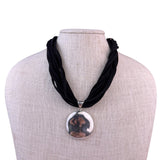 Silpada Womens Black Multi-Strand Necklace Sterling Silver 925 Round Pendant