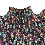 Nanette Lepore Womens Black Floral Midi Dress Ruffled Sleeveless Size 8