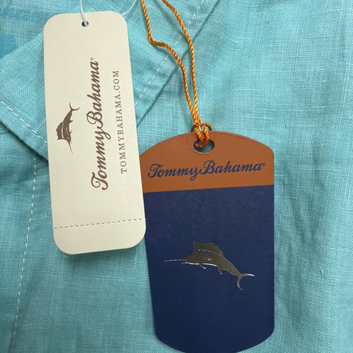 Tommy Bahama Mens Aqua Linen Long Sleeve Button-Up Shirt Sz XX-Large