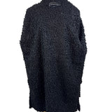 Adolfo Dominguez Women’s Black Faux Shearling Coat With Button Front