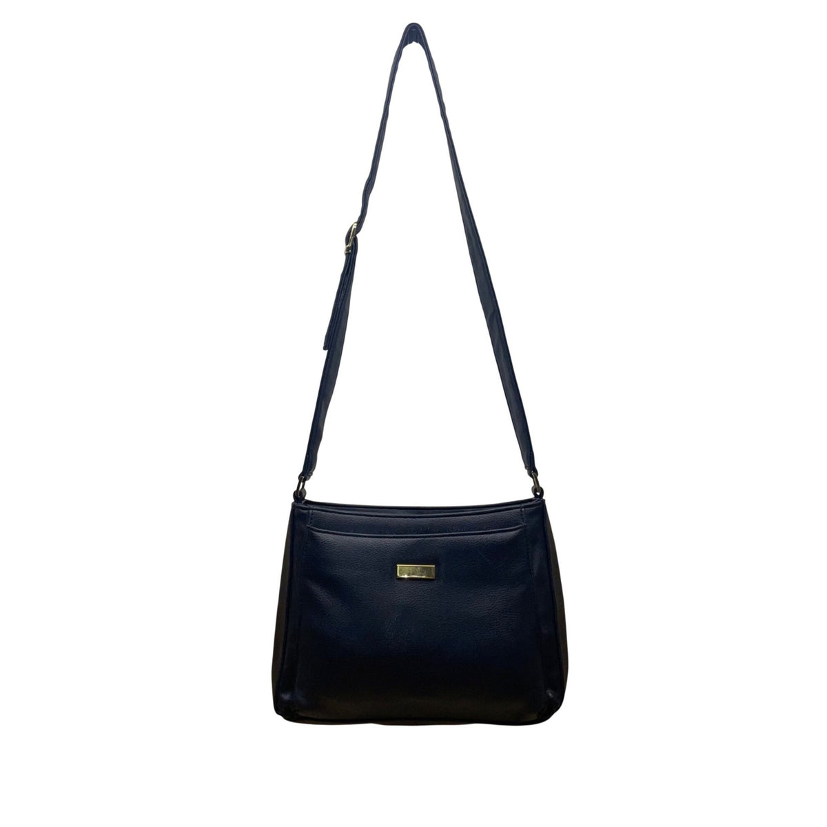 Women’s Navy Blue Faux Leather With Adjustable Strap & Rear Pocket Crossbody Bag