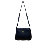 Women’s Navy Blue Faux Leather With Adjustable Strap & Rear Pocket Crossbody Bag