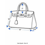 Kate Spade Women’s Yellow Faux Ostrich Leather Metallic Clasp Closure Tote Bag