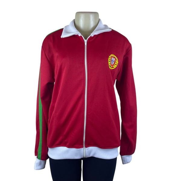 Portugal Women’s Red Track Jacket Full Zip With White & Green Trim Sz 2 - New