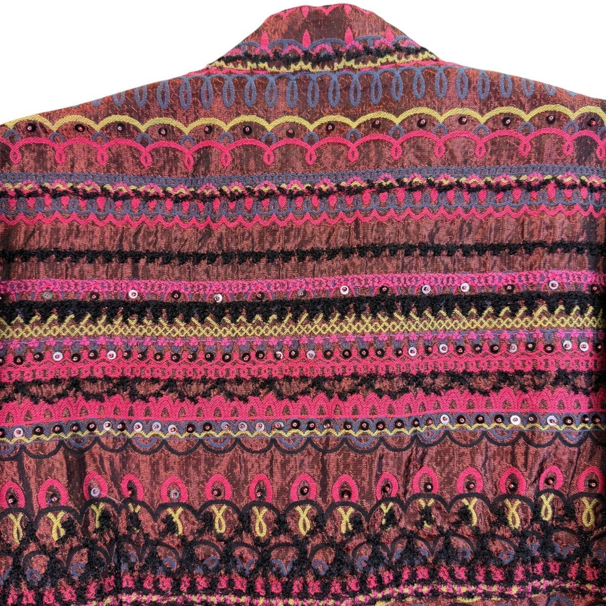 Chicos Womens Pink & Black Patterned Edanas LS Jacket Stylish Size 1