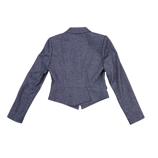 Tahari Womens Navy Cropped Blazer Jacket Stylish & Classy Size 8