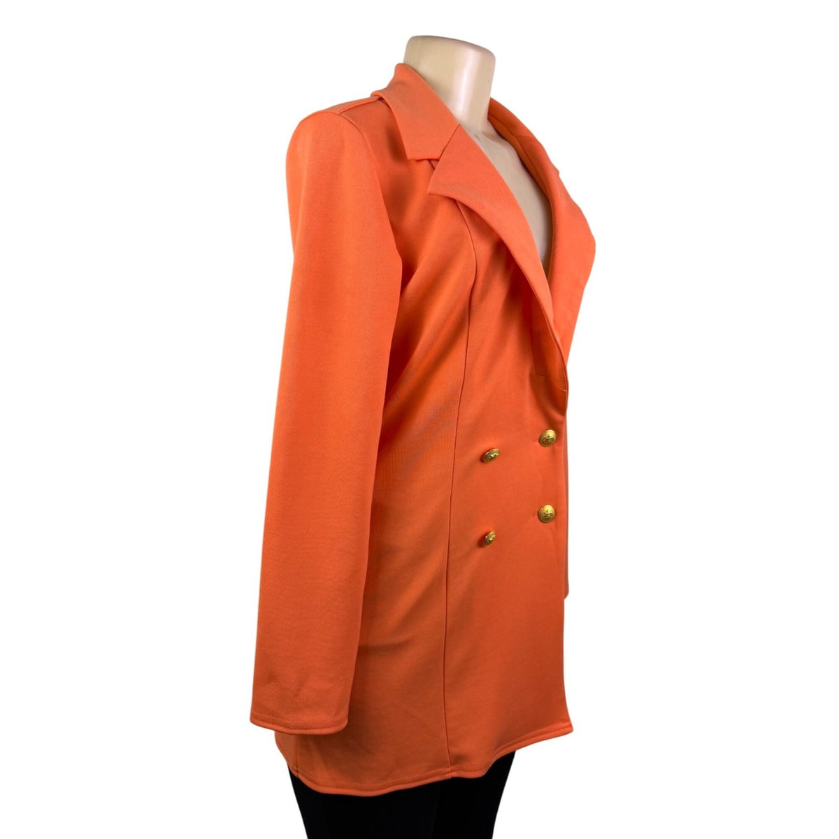 Asos Womens Orange Polyester Blazer Double Breasted Long Sleeve Size US 6