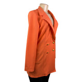 Asos Womens Orange Polyester Blazer Double Breasted Long Sleeve Size US 6