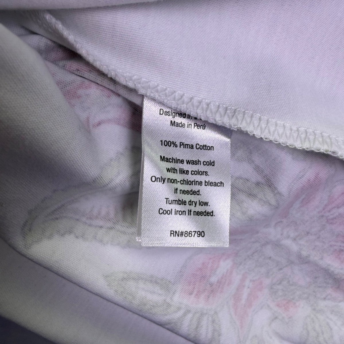 The Company Store Womens White Pink Floral Robe Relaxed Fit  Sz XS
