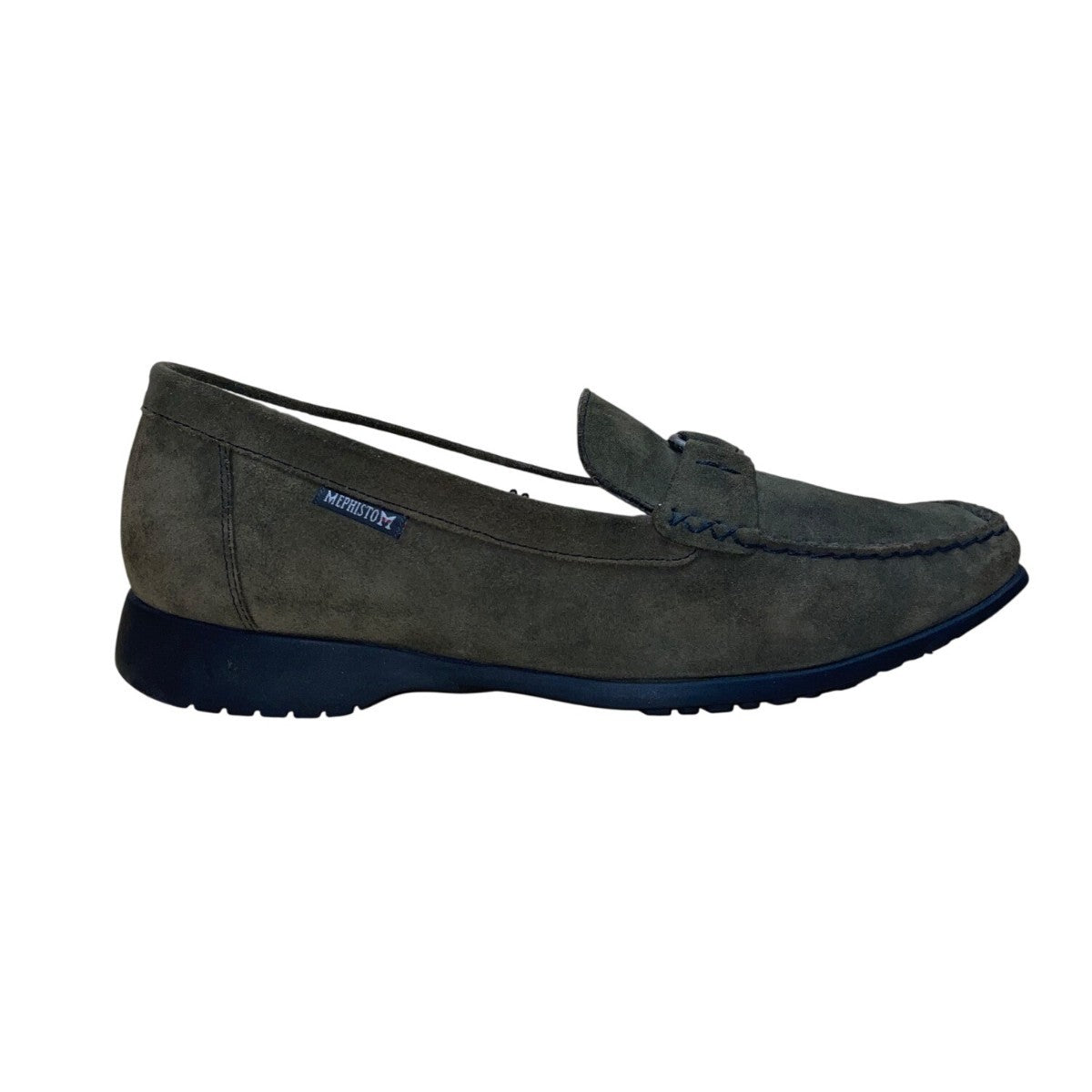 Mephisto Women’s Dark Green Suede Cool-Air Technology Slip-On Loafers Size 9.5US