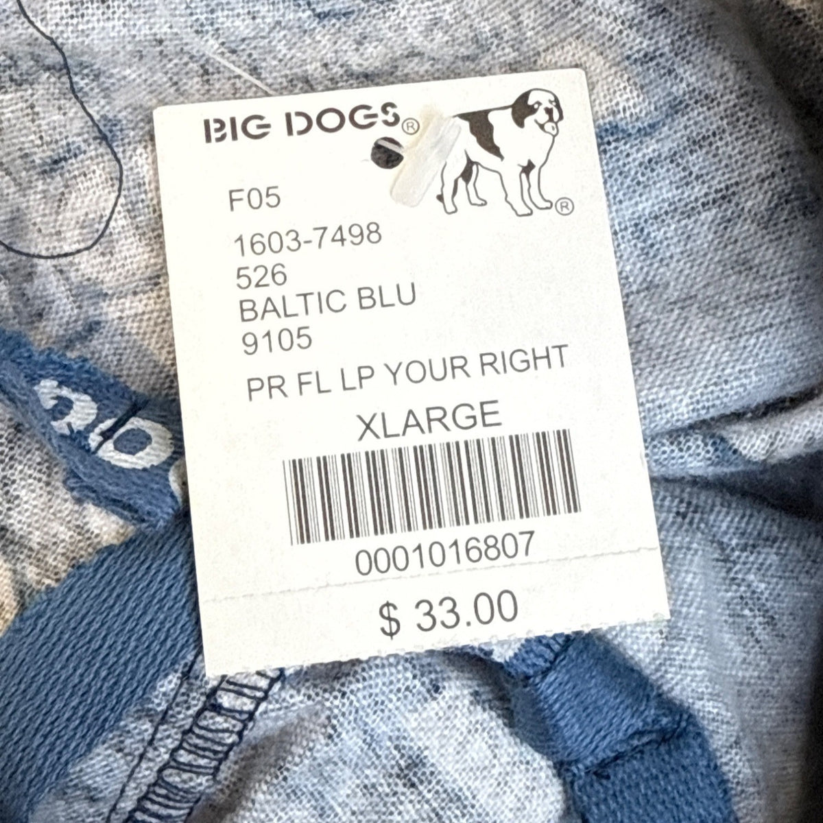Dog Print Lounge Pant "Youre Right I Do Have An Attitude" Blue White Sz XL - New