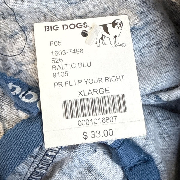 Dog Print Lounge Pant "Youre Right I Do Have An Attitude" Blue White Sz XL - New