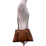 Lauren Conrad Women’s Brown Faux Leather Gold Flower Hardware Shoulder Bag