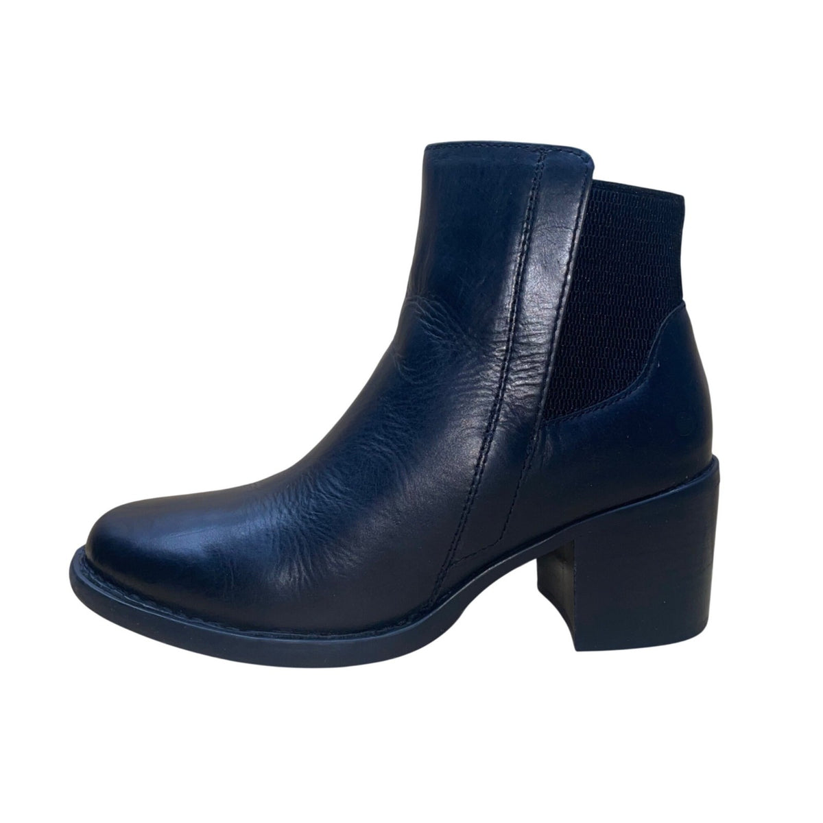 Born Women’s Black Leather Zip Up Closure Henni Chelsea Ankle Boots Size 8.5M