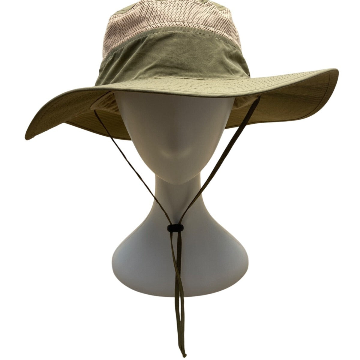 Outfly Wide Brim Outdoor Sun Hat With Mesh Panels Adjustable Chin Strap Beige