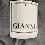Gianni Womens Gray Wool Blend Trousers Size 12 Tailored Elegance New