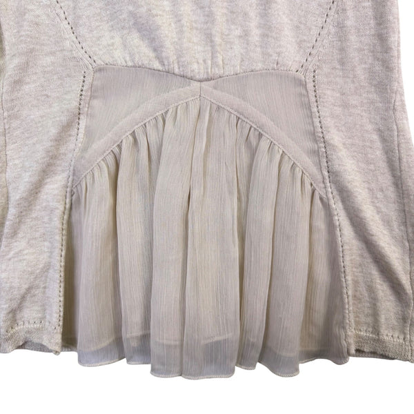 Angel Of The North Womens Beige Knit Button Cardigan Sweater Size XS