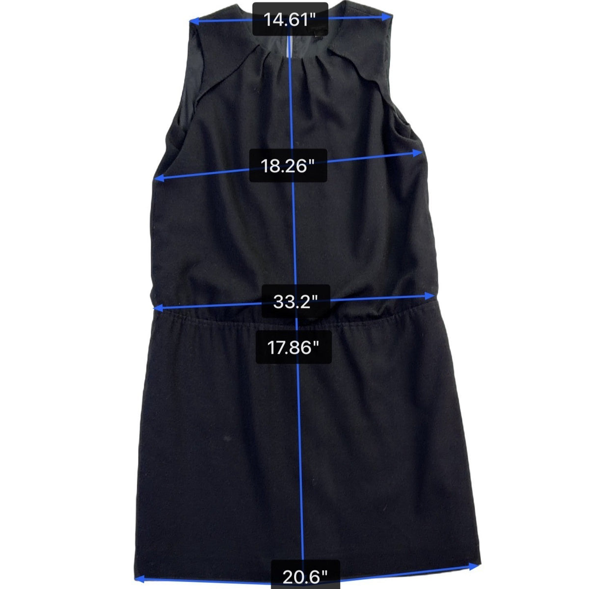 Ann Taylor Womens Black Sleeveless Shift Dress Keyhole Back Detail Size 12