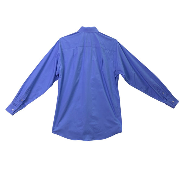 Calvin Klein Mens Blue 100% Cotton Satin Poplin Button-Down Shirt Size M