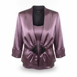 Xscape Womens Purple Satin Camisole & Jacket Set Beaded Detail Size 10