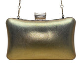 DMargeaux Women’s Champagne Rhinestone With Chain Strap Evening Chic Box Clutch