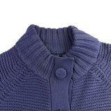 Chicos Womens Navy Cotton Button-Front Knit Cardigan Sweater Size 2
