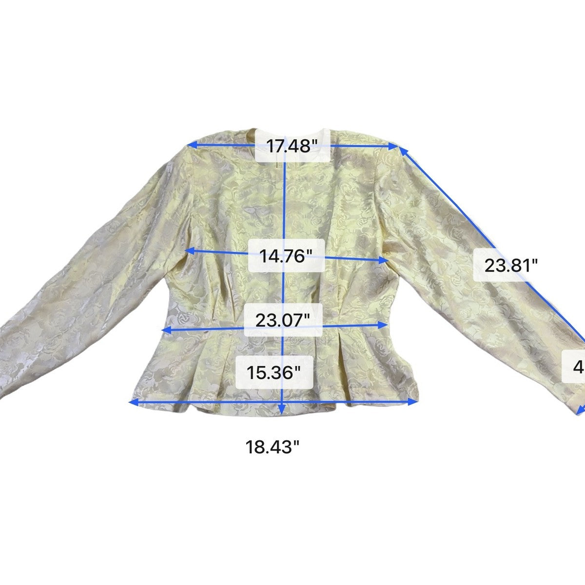 Chaus Womens Off-White Silk Floral Pattern Long Sleeve Top Elegant & Chic Sz 10 