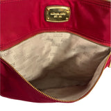 Michael Kors Women's Red Jet Set Flat Crossbody Bag With Gold Accents Sz M - NWT