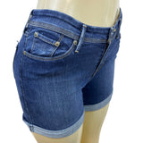 Levis Womens Denim Shorts Rolled Hem Mid-Rise Medium Wash Blue Size 2
