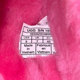UGG Women’s Pink Fluffy Lamb Fur Strap Open-Toe Yeah Slide Sandals Size 9