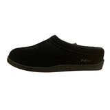 My Slippers Men’s Black Leather Faux Fur Lined Slip-On Clogs Size 13